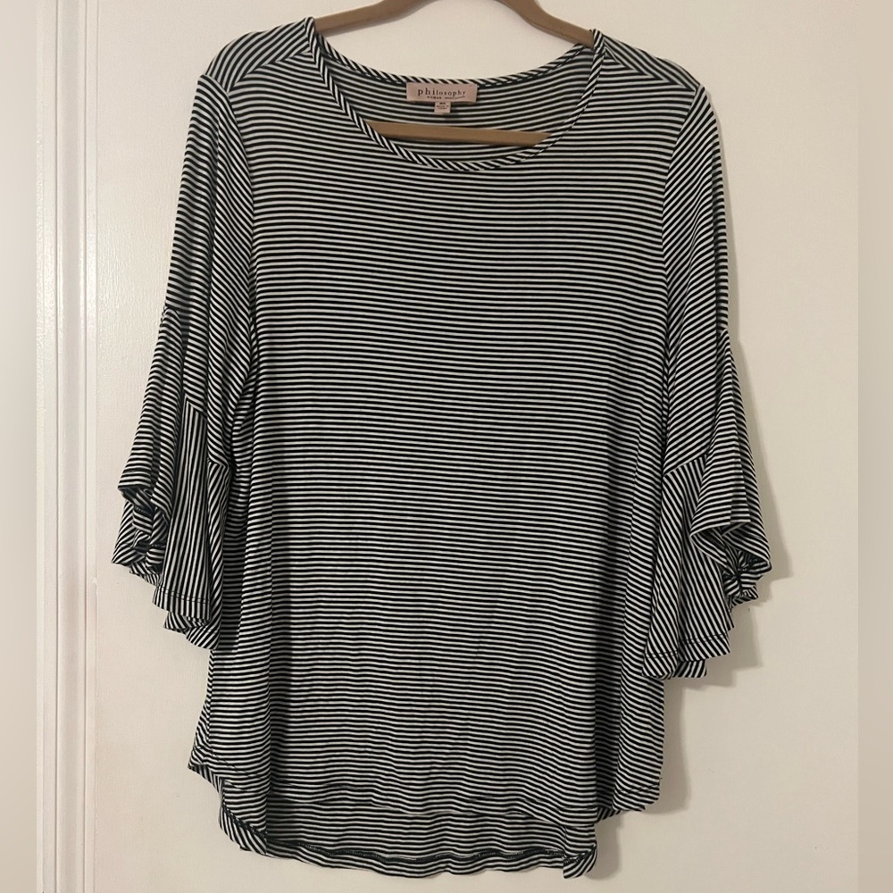 Philosophy Black and White Striped Blouse (N113)